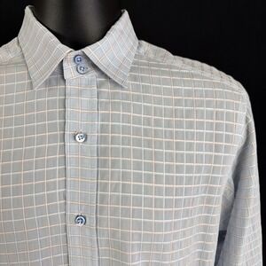 Seize Sur Vingt Men's Dress Shirt 15.5-36 Seersucker Windowpane Plaid Check